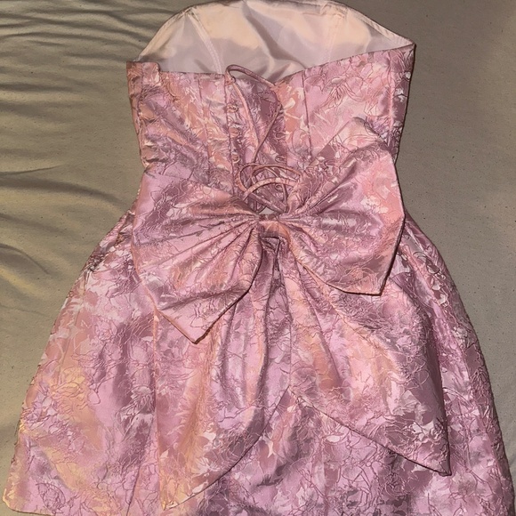 Pink Mini Strapless Corset Homecoming Dress - Picture 3 of 5